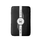 モノグラムのな白黒アールデコ バスマット (正面縦)