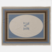 モノグラムのな砂の茶色がかった鋼色 フリースブランケット (正面(横))