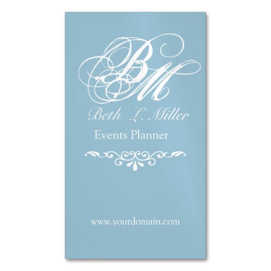 モノグラムのな簡単なレタリング マグネット名刺 (正面縦)