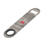 モノグラムのな素朴な木一見 スピード栓抜き (正面アングル)