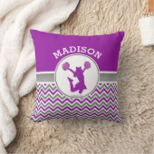 モノグラムのな紫色のシェブロンストライプなPomか応援 クッション (ブランケット)