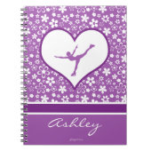 モノグラムのな紫色の花模様のフィギュアスケート ノートブック (正面)