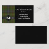 モノグラムのな緑のタータンチェック格子縞 名刺 (正面/裏面)