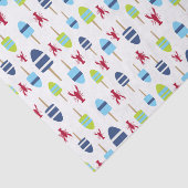 モノグラムのな航海のなテーマのブイおよびロブスター 薄葉紙 (詳細)