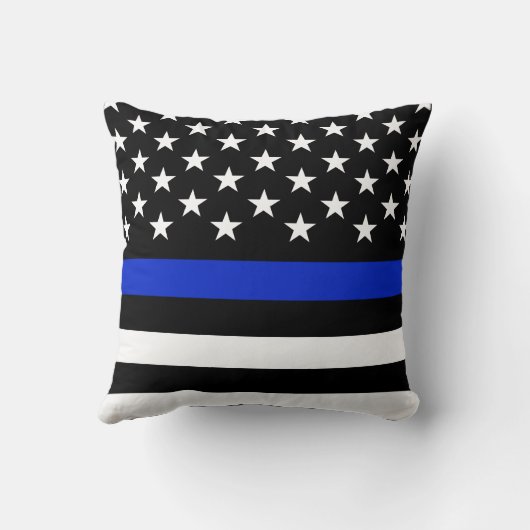 モノグラムのな警察は米国旗のカスタムのスタイルを作りました クッション (裏面)