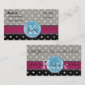 モノグラムのな銀製の星 名刺 (正面/裏面)