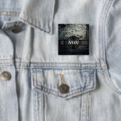 モノグラムのな錆ついた金属 缶バッジ (インサイチュ)