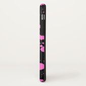 モノグラムのな黒および暗い赤紫色の(ばちゃばちゃ)跳ねるのペンキの芸術 Case-Mate iPhoneケース (裏面/左)