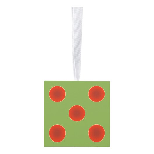 モノグラムのなBuncoのサイコロのクリスマスの休日Ornamet キューブオーナメント (右)