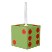 モノグラムのなBuncoのサイコロのクリスマスの休日Ornamet キューブオーナメント (裏面アングル)