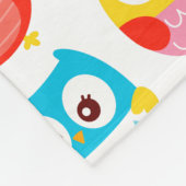モノグラムのなLitteのかわいいフクロウ フリースブランケット (角)