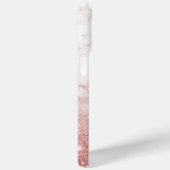 モノグラムののどのばら色の金ゴールドのグリッターの白い大理石のグラデーション Case-Mate iPhoneケース (裏面 / 右)