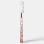 モノグラムののどのばら色の金ゴールドのグリッターの白い大理石のグラデーション Case-Mate iPhoneケース (裏面 / 右)