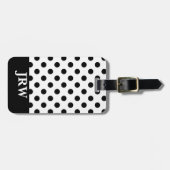 モノグラムのの白黒水玉模様 ラゲッジタグ (正面横)