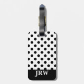 モノグラムのの白黒水玉模様 ラゲッジタグ (裏面縦)