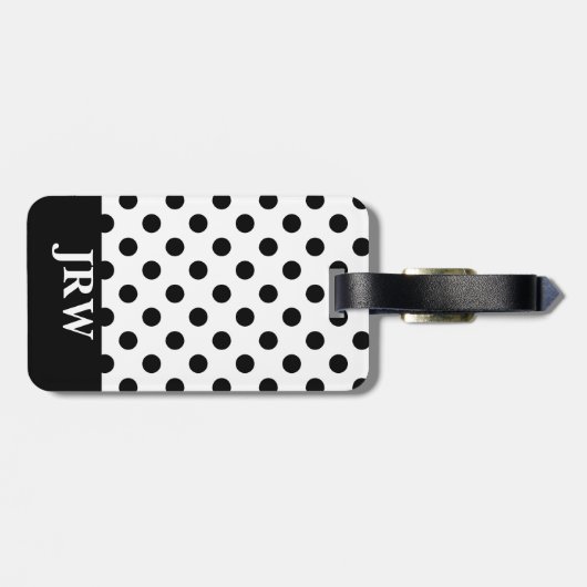 モノグラムのの白黒水玉模様 ラゲッジタグ (裏面横)