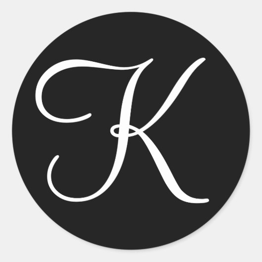 モノグラムのの結婚招待状封筒用シール ラウンドシール (正面)