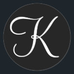 モノグラムのの結婚招待状封筒用シール ラウンドシール<br><div class="desc">のモノグラムの手紙の招待状封筒用シールの招待状へのステッカー</div>