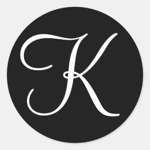 モノグラムのの結婚招待状封筒用シール ラウンドシール