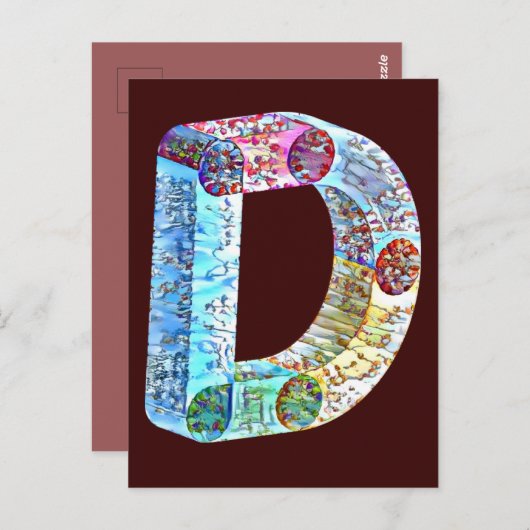 モノグラムのはっきりしたD ポストカード (正面/裏面)