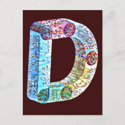 モノグラムのはっきりしたD ポストカード (正面)