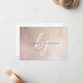 モノグラムのほこりっぽい小色彩の鮮やか毛 ノートカード (正面/裏面インサイチュ)