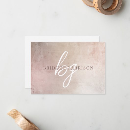 モノグラムのほこりっぽい小色彩の鮮やか毛 ノートカード (正面/裏面インサイチュ)