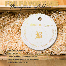 モノグラムのアドレス点々のある円 フェイバータグ