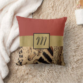 モノグラムのアニマルプリント装飾用クッション クッション (ブランケット)