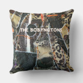 モノグラムのアニマルプリント レオパードパッチワークパターン クッション (裏面)