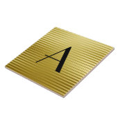 モノグラムのアールデコの金ゴールドのサテンは縞で飾ります タイル (側面)