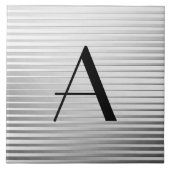 モノグラムのアールデコの銀のサテンは縞で飾ります タイル (正面)