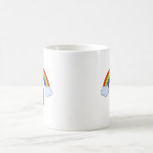 モノグラムのイニシャルが付いている虹 コーヒーマグカップ (中央)