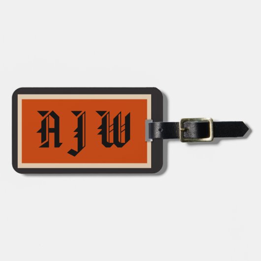 モノグラムのイニシャルの従来型 ラゲッジタグ (正面横)