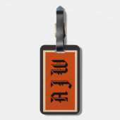 モノグラムのイニシャルの従来型 ラゲッジタグ (裏面縦)