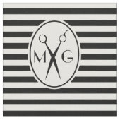 モノグラムのイニシャルの美容師の理髪店を切って下さい ファブリック (クローズアップ)