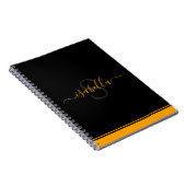 モノグラムのイニシャルスエレガントクリプトオレンジ ノートブック (右側)