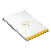 モノグラムのイニシャルスエレガントクリプト黄色 ノートブック (右側)
