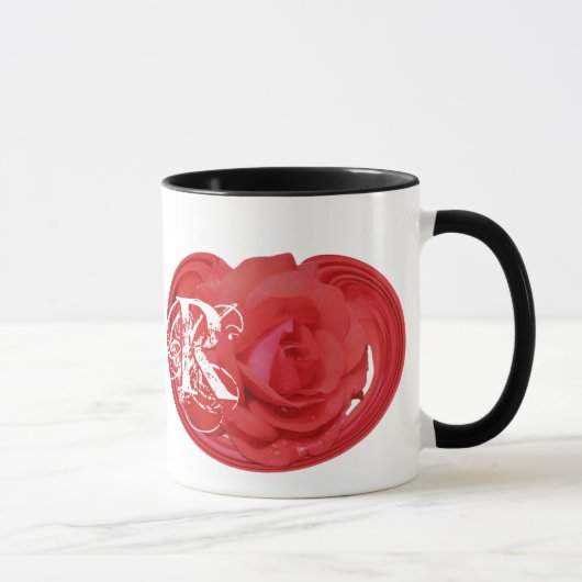 モノグラムのイニシャルバラフローラMUG マグカップ (右)