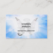 モノグラムのイニシャルA、雲との天使の翼及びハロー 名刺 (正面)