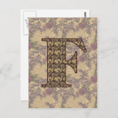 モノグラムのイニシャルFフローラエレガントはがき ポストカード (正面/裏面)