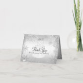 モノグラムのウエディングケーキのブライダルシャワーのサンキューカード サンキューカード (正面)