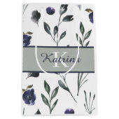 モノグラムのウォーターカラーフラワールギフトバッグ ミディアムペーパーバッグ (正面)