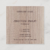 モノグラムのウッドルックエレガント動揺して文字 スクエア名刺 (裏面)