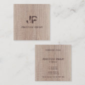 モノグラムのウッドルックエレガント動揺して文字 スクエア名刺 (正面/裏面)
