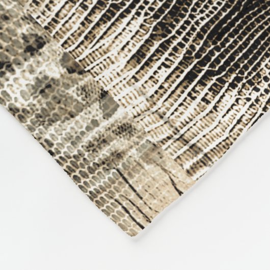 モノグラムのエキゾチックなヘビの模様 フリースブランケット (角)