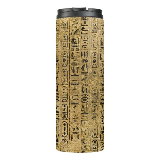 モノグラムのエジプトのヴィンテージの金ゴールドのヒエログリフ タンブラー (裏面)