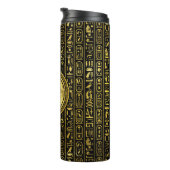 モノグラムのエジプトの古代金ゴールドのヒエログリフ タンブラー (回転右)