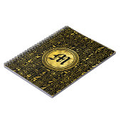 モノグラムのエジプトの古代金ゴールドのヒエログリフ ノートブック (左側)