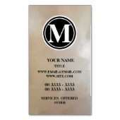 モノグラムのエレガントで、抽象的な背景 マグネット名刺 (正面縦)